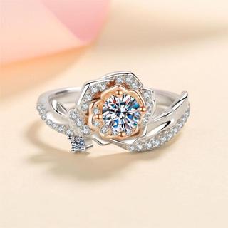 X-616 nhẫn nữ bạc 925, 0,5 carat moissanite / zircon 5mm