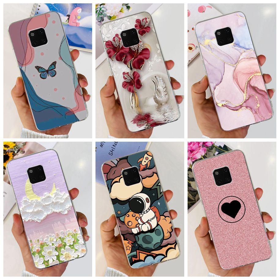 Dành Cho Huawei Mate 20 Pro / Mate 20 Ốp Lưng Thiết Kế Mới Thời Trang Bướm Đá Cẩm Thạch Trong Suốt M
