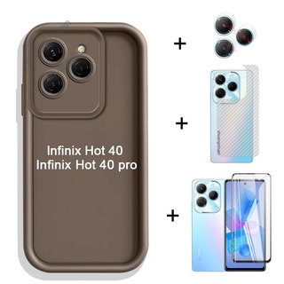 4in1 dành cho infinix hot 40 pro ốp điện thoại hot 40 và vỏ toàn màn hình phim kính cường lực + phim ống kính máy ảnh + phim mặt sau