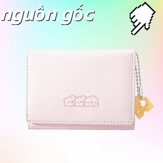 Cheese Cheese ngắn ví nhỏ, cô gái 2024 mới sinh viên dễ thương phim hoạt hình khối lượng lớn túi thẻ, gấp ba ví,