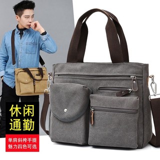 Hàng sẵn có-Nam Túi Messenger Túi vuông nhỏ Túi đeo vai Ba lô Túi vải dung tích lớn Túi đeo vai Ba lô thông thường Túi xách đi chơi