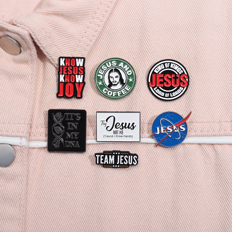 39 Phong Cách Phục Sinh Chúa Giêsu Series Men Chân Tôi Yêu Chúa Giêsu Văn Bản Kim Loại Trâm Cài Chữ Thập Huy Hiệu Quần Áo Phụ Kiện Trang Sức Quà Tặng