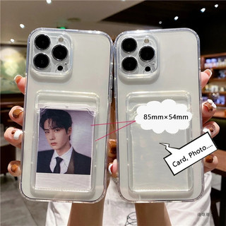 Ốp lưng iPhone Trong Suốt Có Ngăn Đựng Thẻ Chống Sốc cho 15 14 Pro Max 13 12 11 XS Max 7 8 Plus
