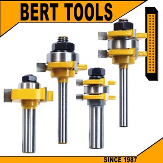 Bert🇻🇳｜mũi phay gỗ ghép ván thẳng nhỏ 1/4-inch 3 răng hình chữ t
