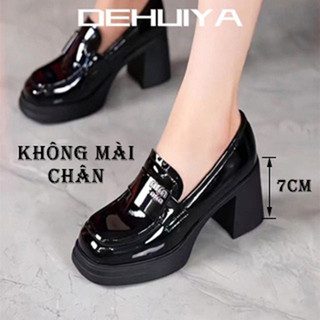 DEHUIYA Giày Cao Gót đế vuông giày nữ mary jane  Phối màu tinh tế Chống bám bụi Đẹp mắt Trẻ trung FLF23A0ADW 48Z231128