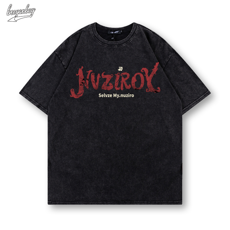 Áo phông BEEYANBUY nam wash áo thun cổ tròn vintage boy phố in hinh unisex ulzzang 100% cotton-Y0549