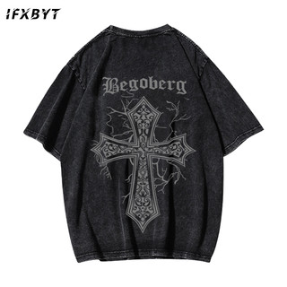 Áo thun unisex IFXBYT Y0197 100% cotton phong cách hiphop đường phố