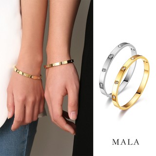Vòng tay MAYEBE LAVEND bằng thép titan đính đá zircon phong cách Hàn Quốc đơn giản cho nam nữ