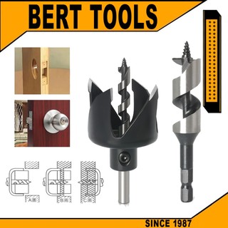 BERT🇻🇳｜Mũi khoan gỗ Mũi Khoan Đục Gỗ Bộ Khoét Lỗ Tròn Bộ lắp đặt khóa Dụng cụ mở bi hợp kim để lắp đặt khoan cửa gỗ
