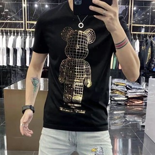 Áo Thun cotton Tay Ngắn Ôm Dáng Thoáng Khí Màu Sắc Kim Cương Phong Cách Hàn Quốc Cho Nam