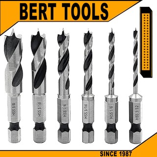 Bert🇻🇳｜mũi khoan gỗ 6 chiếc 1/4" mũi khoan gỗ bắt âm mũ vít đầu đinh cỡ