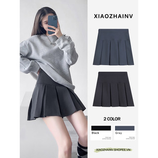 Chân váy chữ AXIAOZHAINV lưng cao xếp ly thời trang mùa hè Hàn Quốc 3 màu tùy chọn