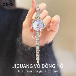 Đồng Hồ Nữ ZGO Bạc fritilla Cô gái đồng hồ Thời trang Vòng đeo tay thạch anh watch 2163