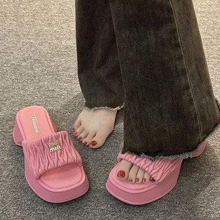 Dép Nữ Sandal đế dày đi biển Chiều cao gót 4CMNhững món đồ quyến rũ để kết hợp với váy