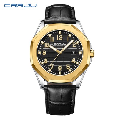 Đồng Hồ Quartz CRRJU Chống Thấm Nước Phong Cách Retro Thời Trang Cho Nam 5022X