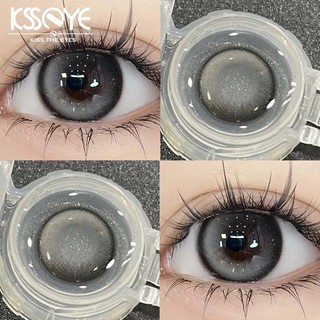  2 ống kính tiếp xúc cận thị KSSEYE Basque Series Đen Xanh Hồng DIA: 14,2MM Mỹ phẩm làm đẹp Ống kính tiếp xúc mắt tự nhiên với học sinh lớp Sử dụng hàng năm