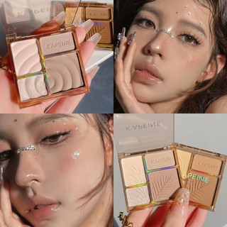 Bảng Màu Đường Viền Bốn Màu Độ Bóng Cao Đường Viền Bảng Tất Cả Trong Một Di Động Mờ Làm Sáng Lấp Lánh Chống Thấm Nước Độ Bóng Cao Phấn Mắt