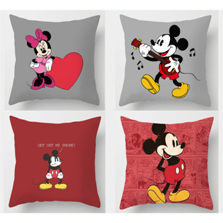 Vỏ gối chuột Mickey màu xám cotton 70 × 70,60 × 60,50 × 50,45 × 45,40 × 40.Vỏ đệm sofa trang trí dễ thương. Vỏ bọc giường vuông.