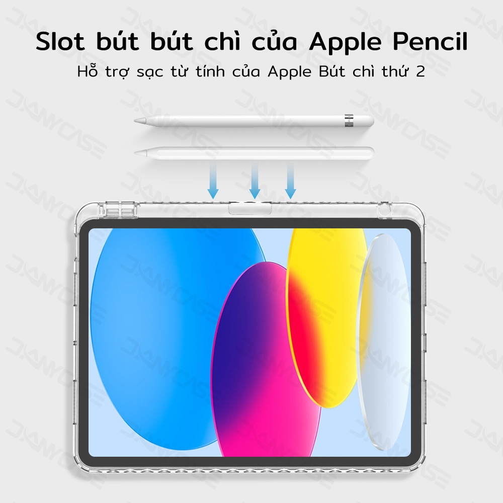 Ốp Lưng Trong Suốt Cho iPad Gen 7 8 9 10.2 Air 4 Air 5 10.9 Gen 10 Air1 2 Gen 5 6 9.7 Pro 11 12.9 Có Giá Đỡ Bút
