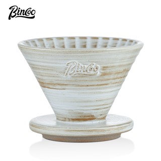 Bincoo Cốc lọc cà phê pha tay V60 Cốc lọc nhỏ giọt bằng gốm Bộ nồi cà phê Dụng cụ pha cà phê