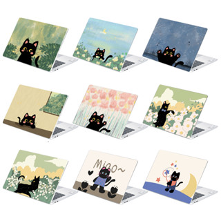 1PC Vỏ laptop Miếng Dán thiết kế mèo đen laptop Văn Phòng Ký Túc Xá Sinh Viên laptop Da Nghệ Thuật decal 12 / 13 / 14 / 15 / 17 Inch