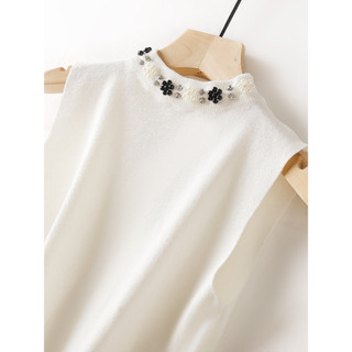 Nửa Cổ Rùa Đính Hạt Camisole Nữ Đáy Áo Sơ Mi Dệt Kim Bên Trong Top