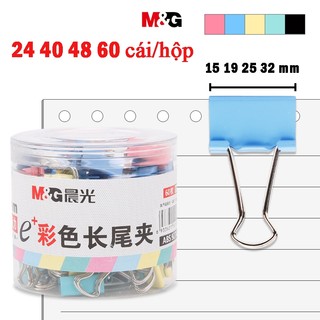 M&G Kẹp tài liệu 15 19 25 32mm Kẹp 60 Miếng Màu Đen Đuôi Dài Kẹp Kim Loại Hóa Đơn Kẹp Văn Phòng Dovetail Clip