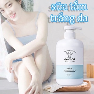 sữa tắm sữa dê làm trắng da 800ml dưỡng ẩm làm đều màu da lưu hương lâu mềm mịn toàn thân
