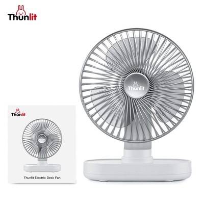 Quạt điện để bàn Thunlit xoay đầu tự động 5000mAh có thể sạc lại 4 tốc độ gió chạy êm