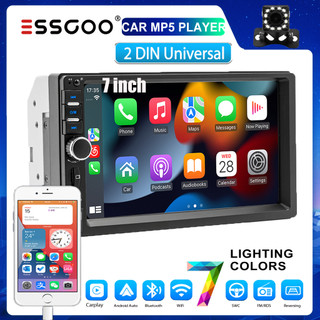  Essgoo 7018C Carplay Android Auto 7 "Máy nghe nhạc ô tô 2 Din Đa phương tiện MP5 Máy nghe nhạc Hỗ trợ liên kết gương USB   TF   AUX Đài FM Bluetooth 