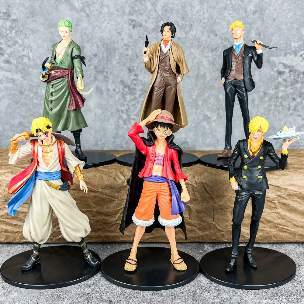 12 Phong Cách 15-23cm Anime One Piece Hình Luffy Sanji Sabo Roronoa Zoro Portgas D Ace Marco Trafalg