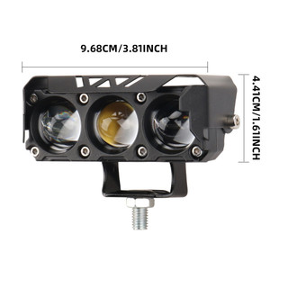 Lymoyo Thanh đèn LED 1 mảnh Đèn phụ trợ bên ngoài ô tô Đèn sương mù xe máy 12V-30V Đèn sương mù lái xe 2 màu Đèn sương mù 3LED màu vàng / trắng Đèn làm việc địa hình