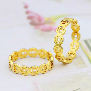 Nhẫn đồng xu vàng Chúa tể may mắn của những chiếc nhẫn Nhẫn Unisex có thể điều chỉnh mở