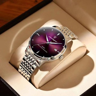 Đồng hồ nam chính hãng Poedagar Dây đeo bằng thép không gỉ Lịch phát sáng chống nước 868