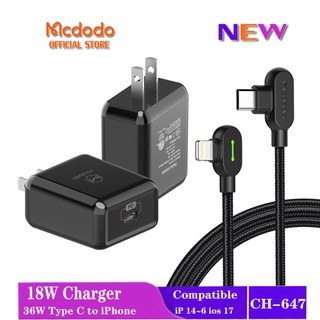 Mcdodo 36w usb-c pd sạc nhanh iphone type c sang lightning data cáp usb c + bộ chuyển đổi sạc nhanh pd 18w