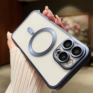 Mới Sang Trọng Thời Trang Trong Suốt Mờ Mềm Dành Cho iPhone 15 Pro Max 14 13 Pro 12 11 Pro Max Bảo Vệ Ống Kính Vỏ Sạc Không Dây