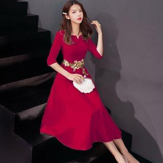 Phong Cách Trung Hoa Xuân Hè Phong Cách Mới Slim-fit Ôm Hơn Nhìn Giữa Chiều Dài Ba Phần Tư Tay Hẹp @