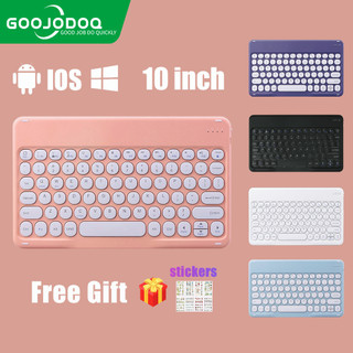 Bàn phím ko dây Bluetooth Goojodoq mini nút tròn chống nước cho tablet /laptop/Android//Windows