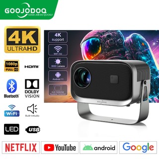 GOOJODOQ Máy chiếu GOOOJodoQ Di động với PTZ Full HD 1080p * 10000 Wifi 4k LM Hỗ trợ màn hình điện thoại thông minh đồng bộ hóa Android iOS Home 、 Máy chiếu rạp ngoài trời, máy chiếu ngoài trời chuyên nghiệp