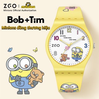 Đồng hồ trẻ em ZGO x Minion nam nữ mới học sinh tiểu học đồng hồ hoạt hình hộp quà tặng đồng hồ điện tử thạch anh 352