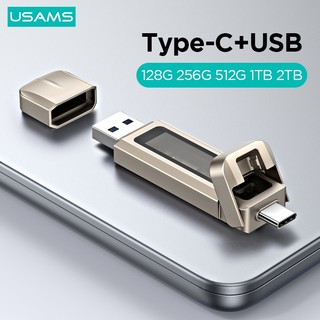 Usams OTG 3 TRONG 1 Type-C + USB 3.2 Ổ đĩa Flash tốc độ cao Pendrive Chìa khóa USB 128GB 256G Trình điều khiển Flash USB cho máy tính bảng điện thoại