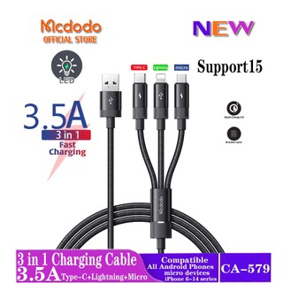 Dây cáp sạc nhanh MCDODO 3 trong 1 IP Micro Type C 3A USB