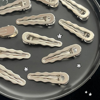 Bạc Sóng Giọt Nước Kẹp ins Nhật Bản Đơn Giản Hợp Kim Bên Kẹp Ngọt Mát Hàng Ngày Tất Cả Trận Đấu Kẹp Tóc