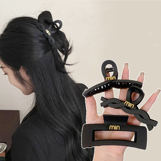 Đen Mờ Họa Tiết Lấy Kẹp Nữ Cao Cấp Cảm Giác Lớn Tóc Cá Mập Lấy 2022 Phong Cách Mới Cao Cấp Kẹp Đầu
