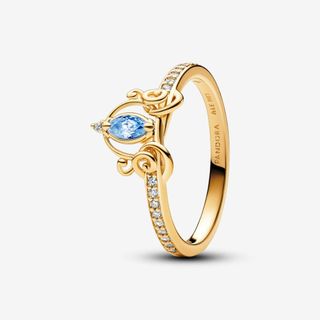 Nhẫn ngọc xanh Disney Cinderella Pumpkin Carriage đi kèm hộp