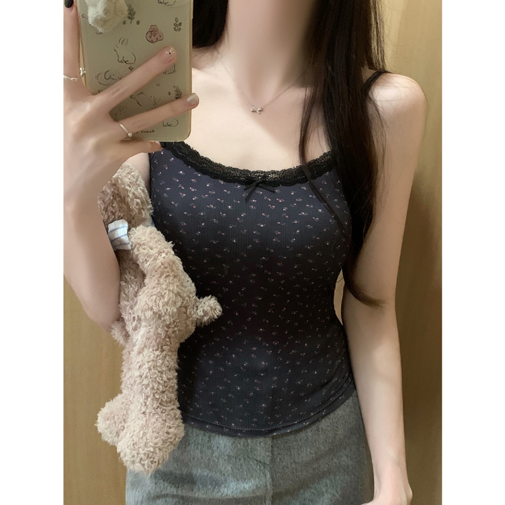 Áo Hai Dây Ôm Hở Vai In Họa Tiết Hoa Thời Trang Mùa Hè Cho Nữ | BigBuy360 - bigbuy360.vn