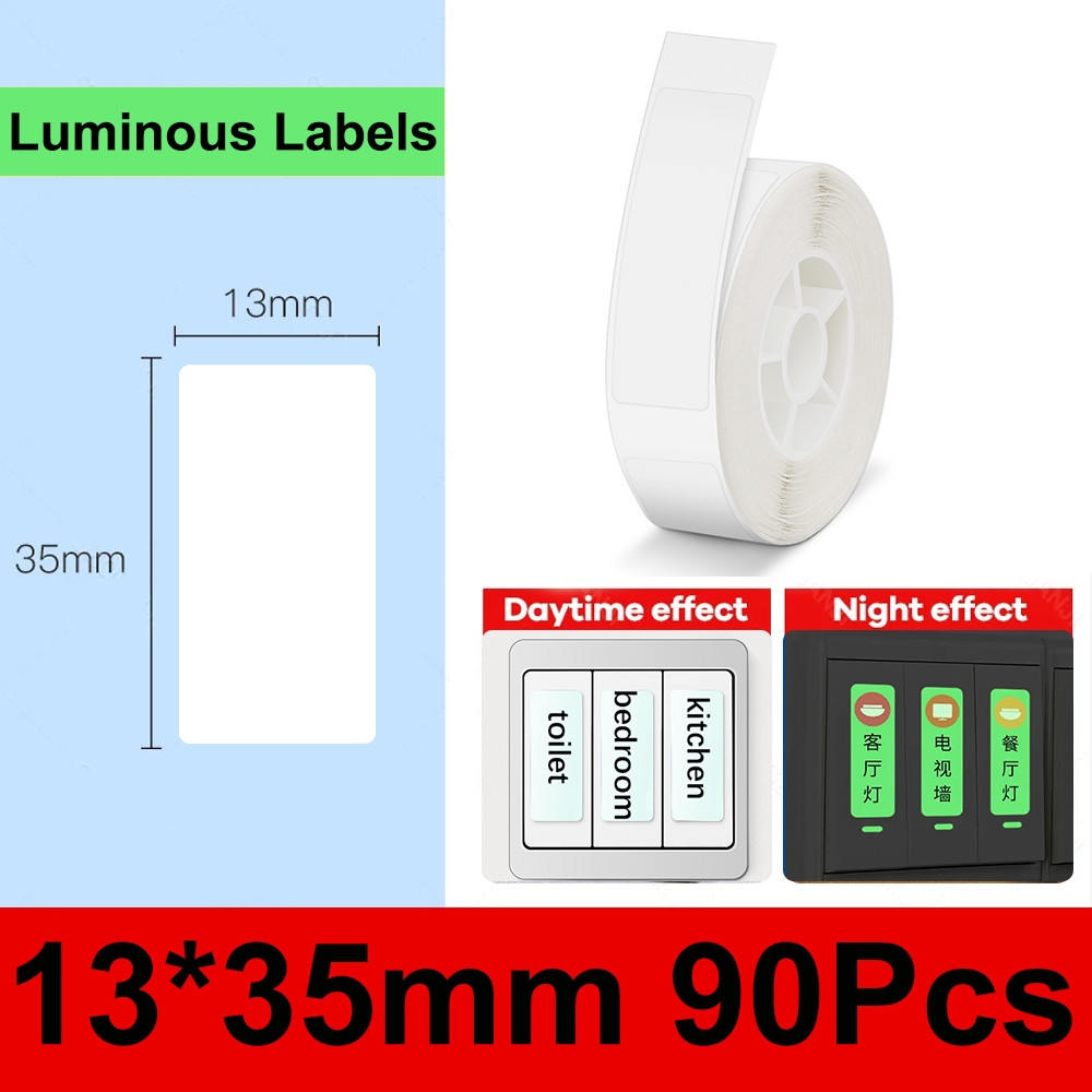 NIIMBOT D11 D110 D101 Máy In Nhiệt Nhãn Dán Cáp Giấy Cuộn Băng Nhãn Dán Giấy Dạ Quang Cho Switch Sử 