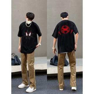 PEAR DODO Thời Trang Nhện In Hình Oversize Phong Cách Mỹ Top 100% Cotton Hợp Thời Trang Nam Áo Thun Tay Ngắn 240223