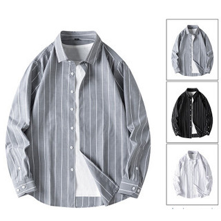 Mới dài tay sọc áo sơ mi trắng công sở công sở áo sơ mi slim fit nam công sở áo sơ mi