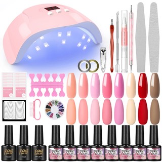 Đèn móng tay uv / led 36w với 8 chiếc bộ gel móng tay top & base coat nail diamonds bộ dụng cụ làm móng tay